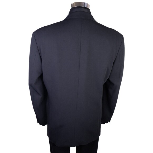 BOSS Hugo Boss Men 3 Button Blazer 40R Wool Solid Black Coat Jacket Blazer EUC - Picture 8 of 14